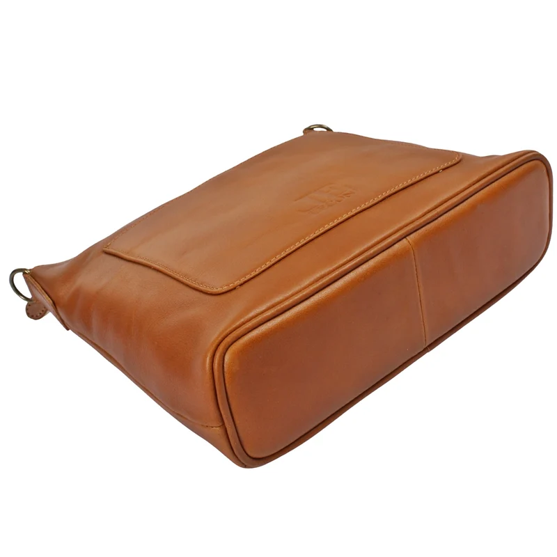 mittlere Umhängetasche Schultertasche Damentasche Ledertasche Leder cognac LE0080
