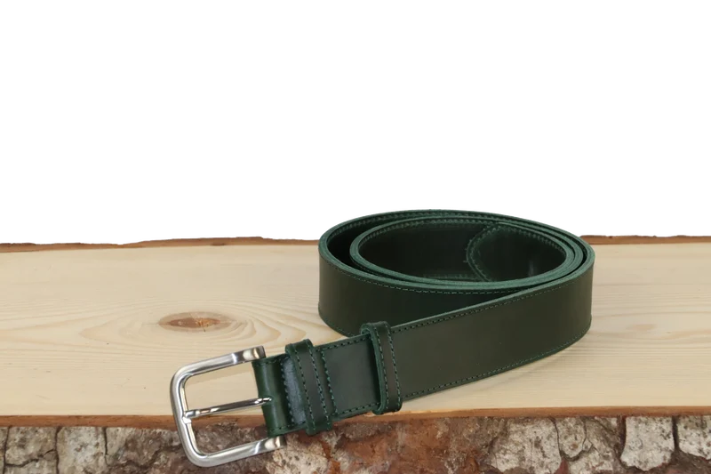 Gürtel Dunkelgrün Abgenäht