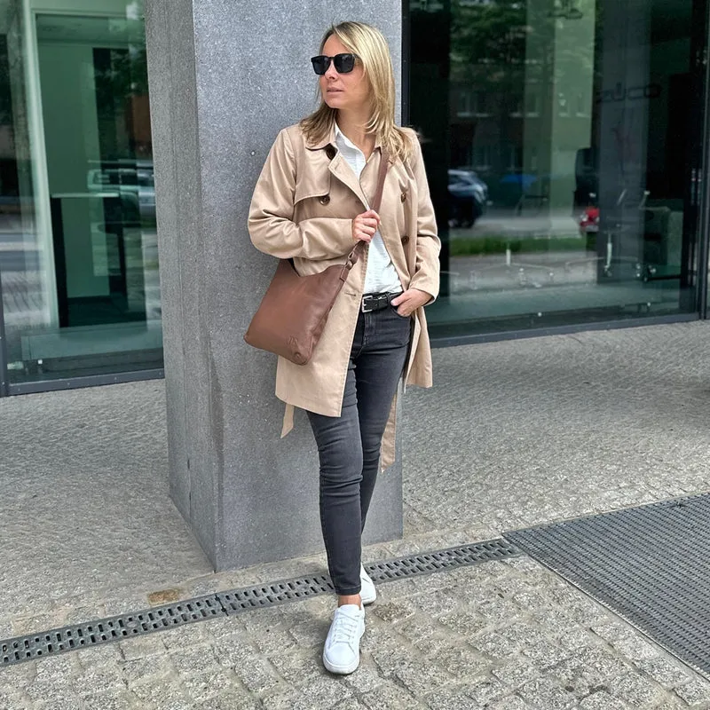 Damentasche Umhängetasche Handtasche Leder rehbraun LE0065
