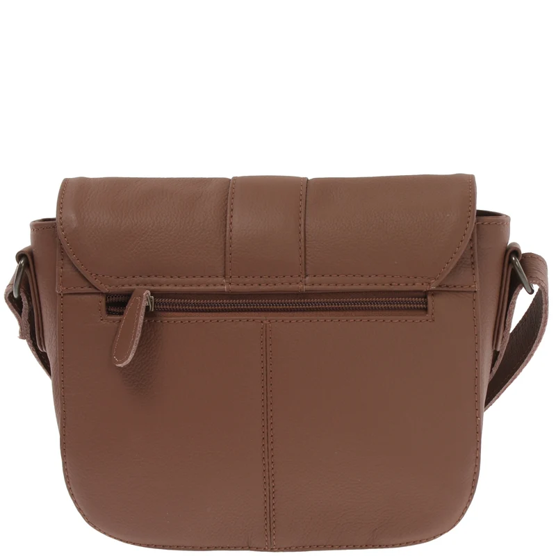 kleine Schultertasche Umhängetasche Damentasche Leder rehbraun LE0074