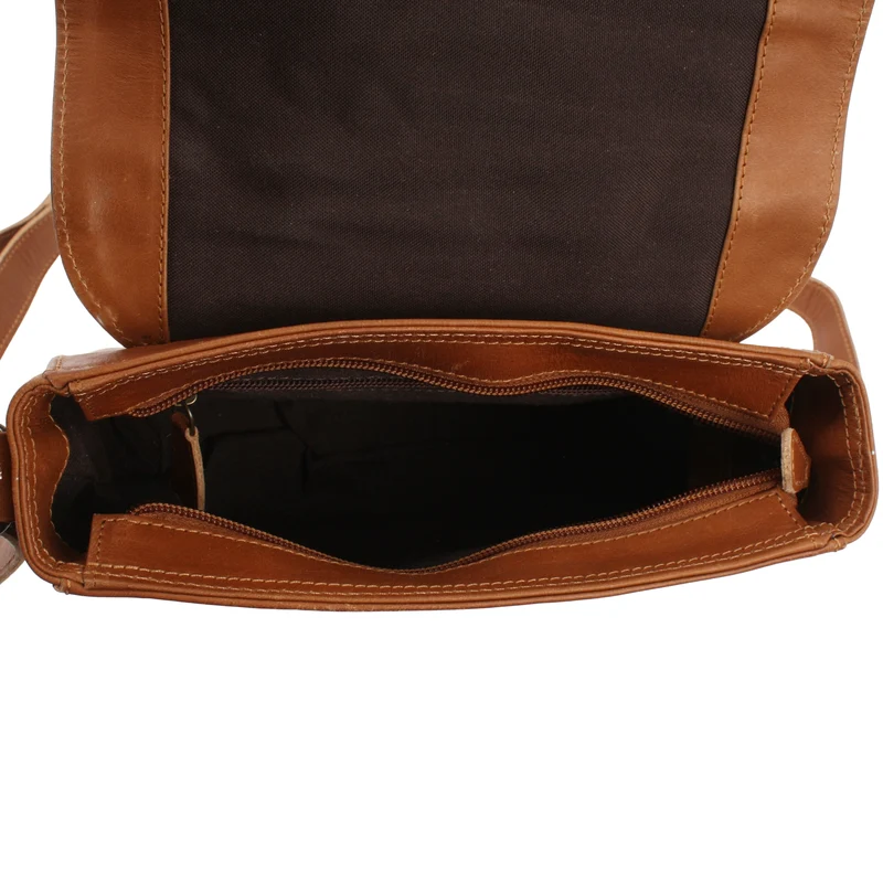 kleine Schultertasche Umhängetasche Damentasche Leder cognac LE0074
