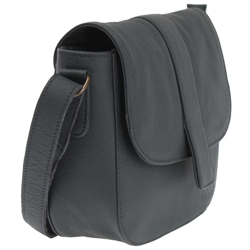 kleine Schultertasche Umhängetasche Damentasche Leder navy LE0074
