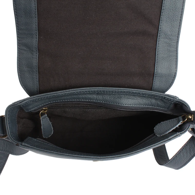 kleine Schultertasche Umhängetasche Damentasche Leder navy LE0074