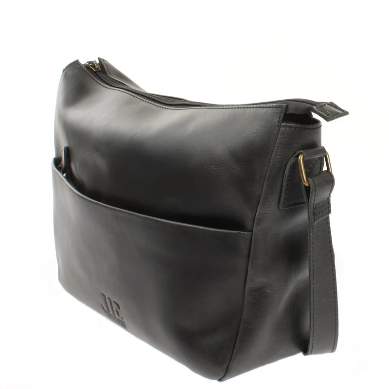 Umhängetasche Ledertasche Damen Herren Schultertasche Leder dunkelgrau LE0067