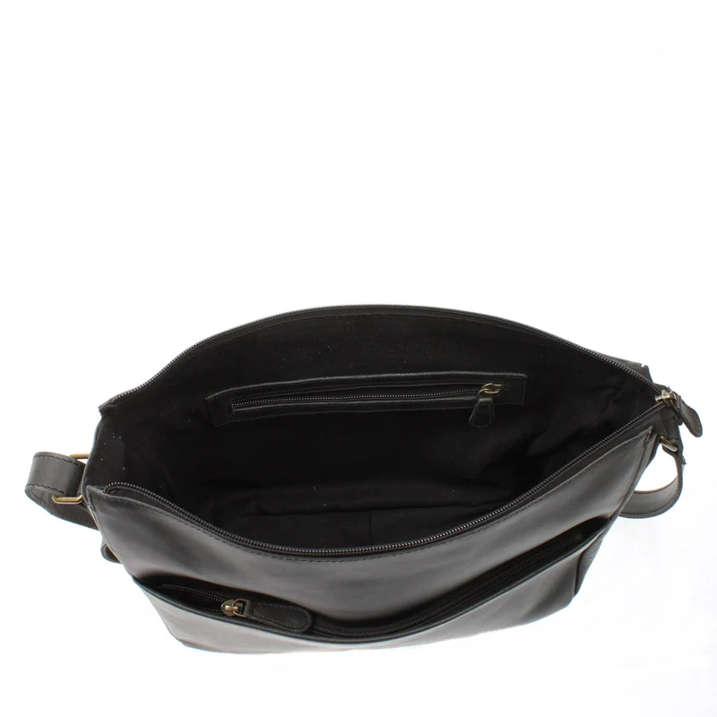 Umhängetasche Ledertasche Damen Herren Schultertasche Leder dunkelgrau LE0067
