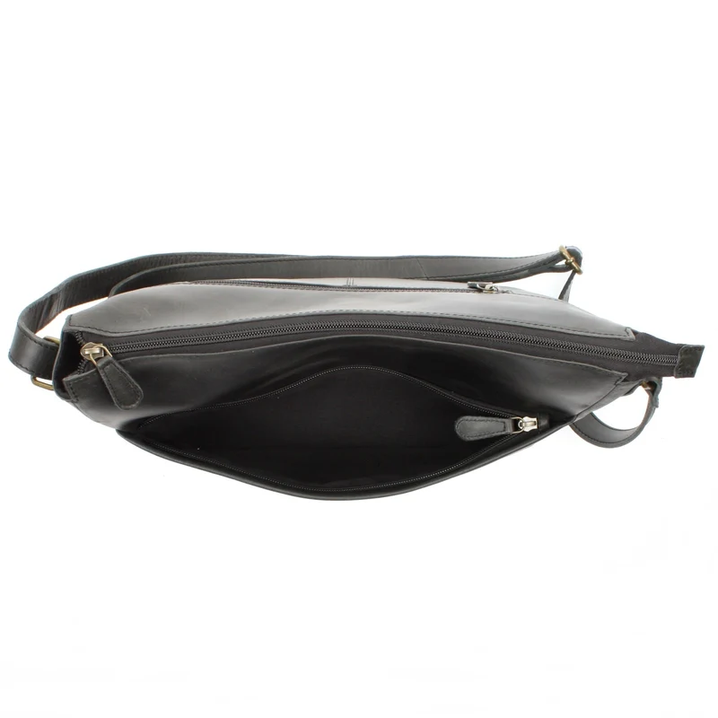 Umhängetasche Ledertasche Damen Herren Schultertasche Leder dunkelgrau LE0067