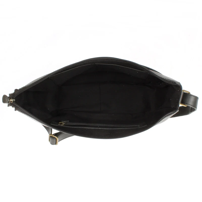Umhängetasche Ledertasche Damen Herren Schultertasche Leder dunkelgrau LE0067