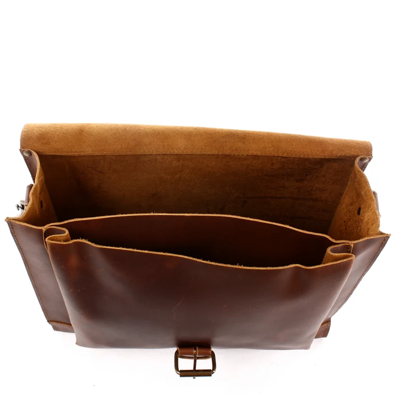 Messenger Bag DIN A4 Aktentasche Damen Herren Leder mittelbraun LE3054