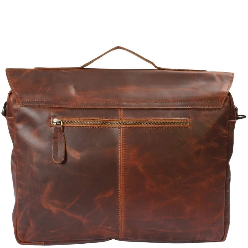 Messenger Bag Collegetasche DIN A4 Aktentasche Leder braun LE3029