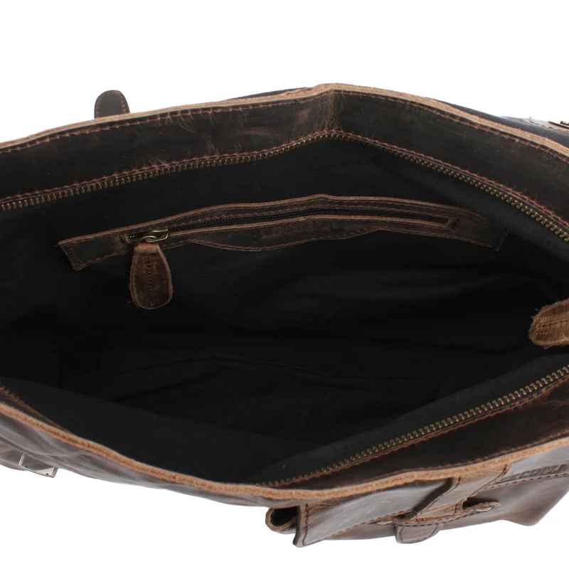Messenger Bag Collegetasche DIN A4 Kuriertasche Leder schlamm LE3032