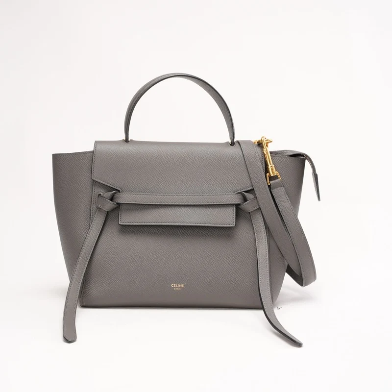 Celine Nano Gürteltasche in Grau aus genarbtem Kalbsleder 2018
