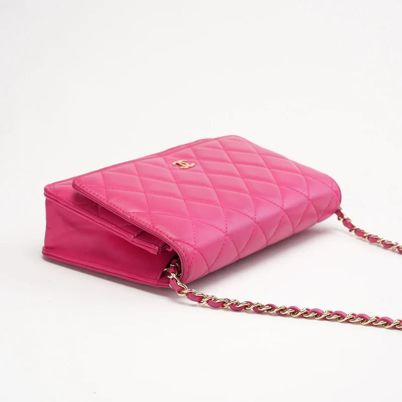 Chanel Wallet On Chain (WOC) Lammleder, Pink, 2017