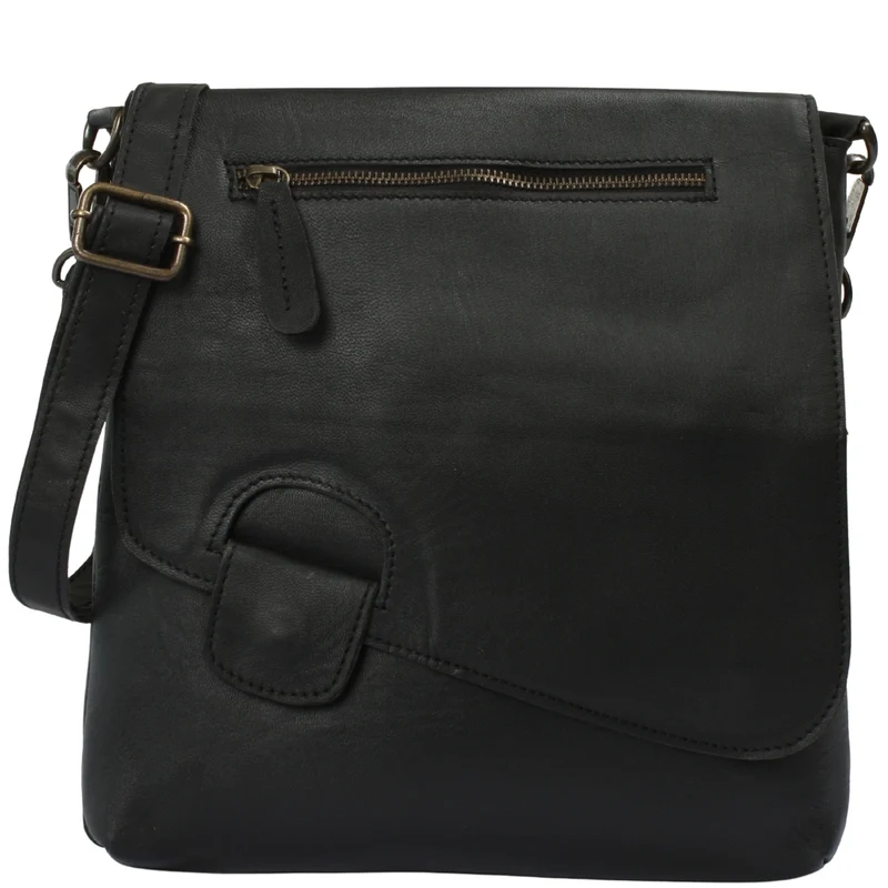 Umhängetasche Ledertasche Schultertasche Leder schwarz LE3027