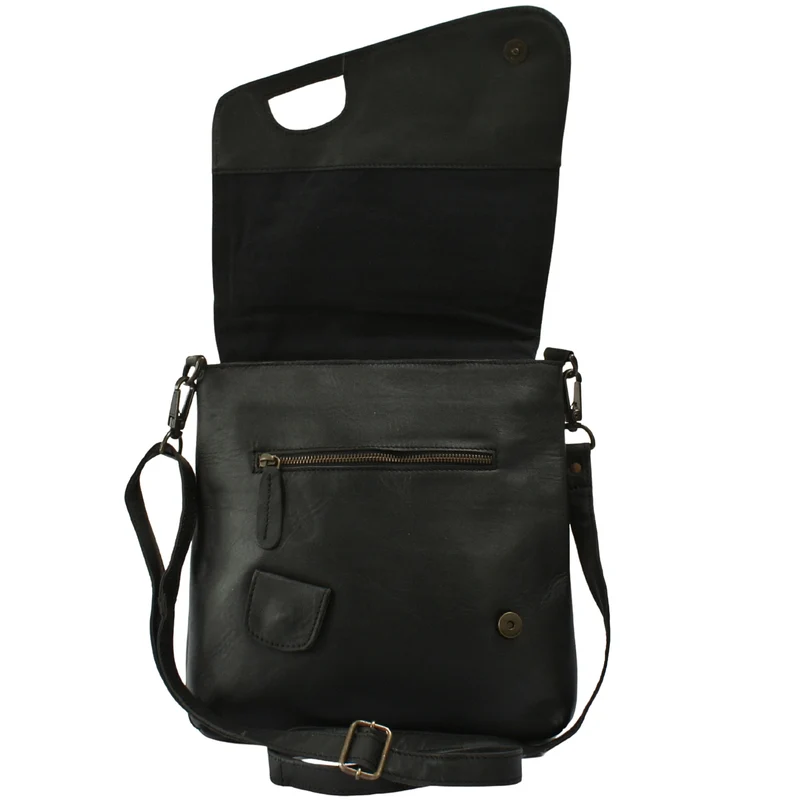 Umhängetasche Ledertasche Schultertasche Leder schwarz LE3027