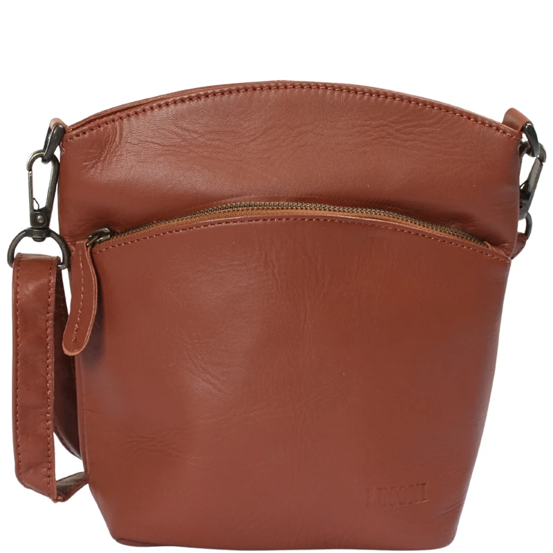 kleine Umhängetasche Schultertasche Freizeittasche Leder hellbraun LE3049