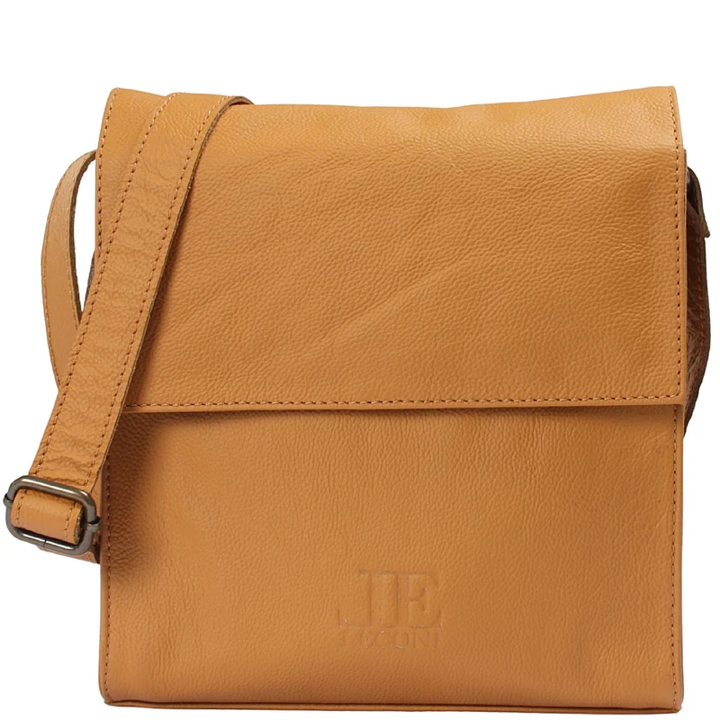mittlere Schultertasche Umhängetasche Damentasche Leder senf LE3089