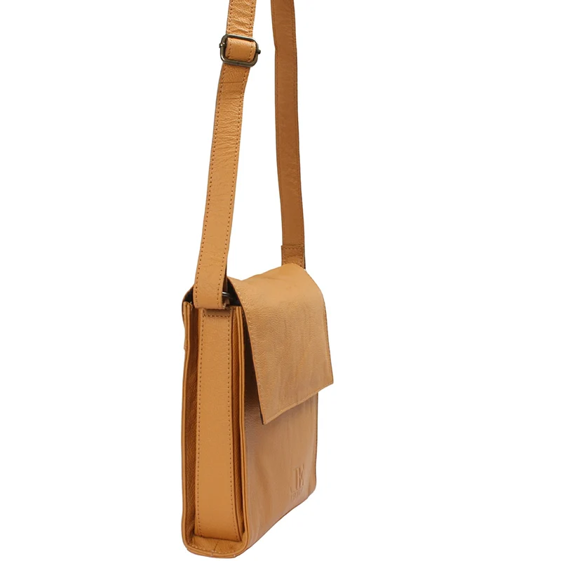 mittlere Schultertasche Umhängetasche Damentasche Leder senf LE3089