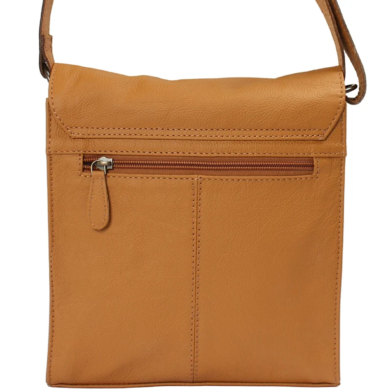 mittlere Schultertasche Umhängetasche Damentasche Leder senf LE3089