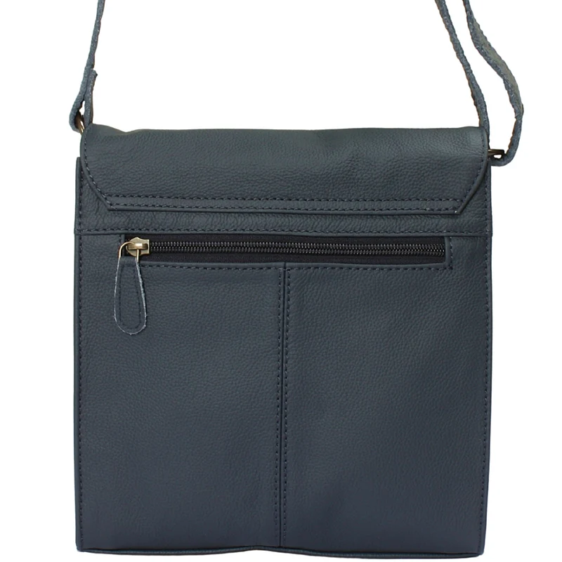 mittlere Schultertasche Umhängetasche Damentasche Leder navy LE3089