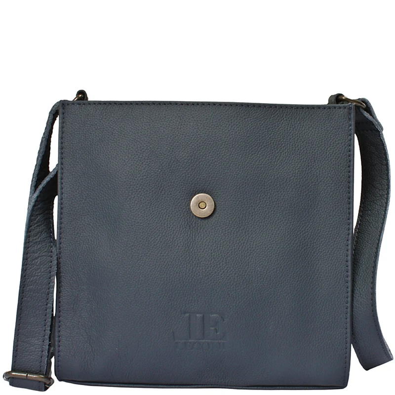 mittlere Schultertasche Umhängetasche Damentasche Leder navy LE3089