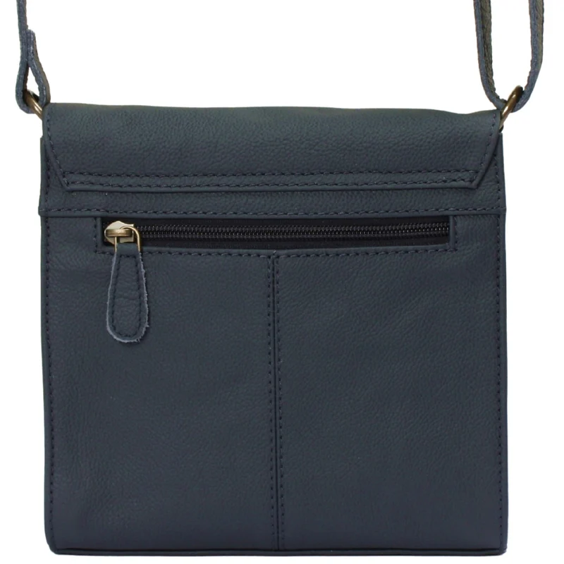 kleine Schultertasche Umhängetasche Damentasche Leder navy LE3082