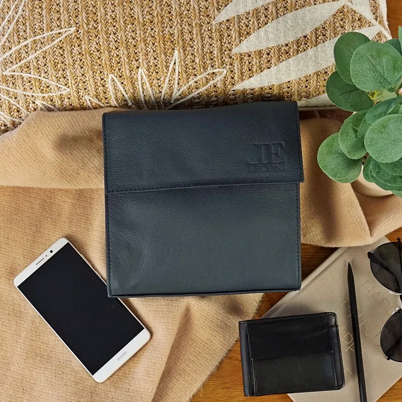 kleine Schultertasche Umhängetasche Damentasche Leder navy LE3082