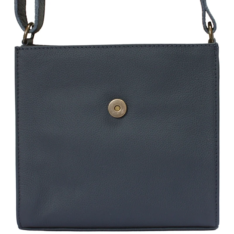 kleine Schultertasche Umhängetasche Damentasche Leder navy LE3082