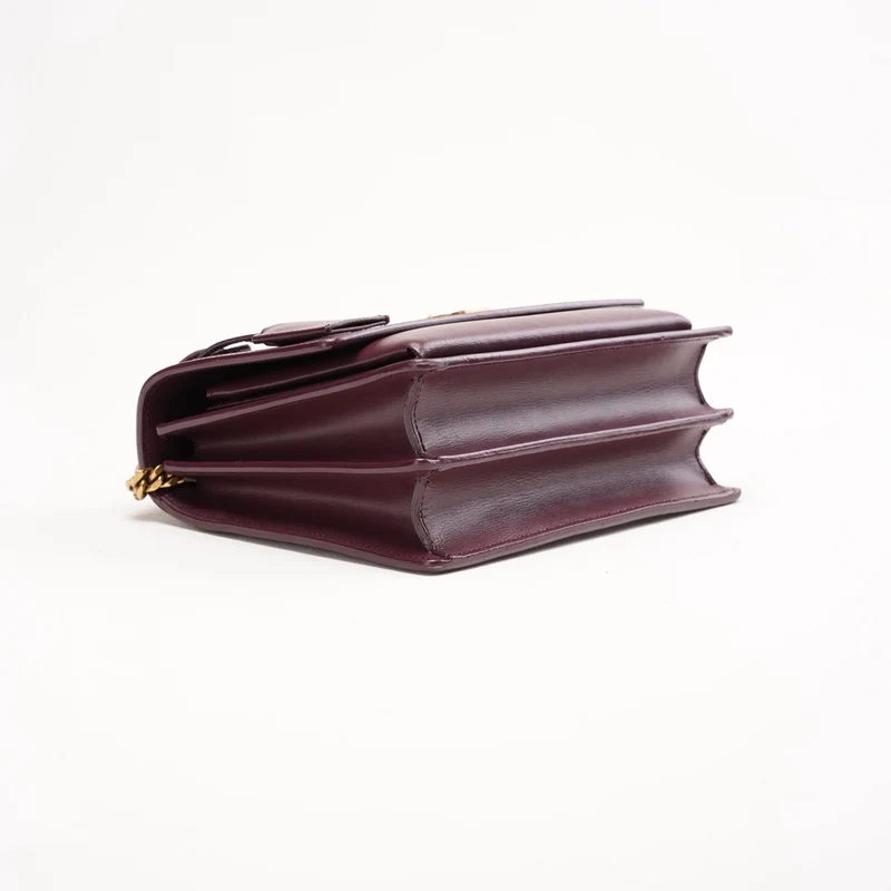 Saint Laurent Burgunderrotes Kalbsleder Medium Monogram Sunset 2018