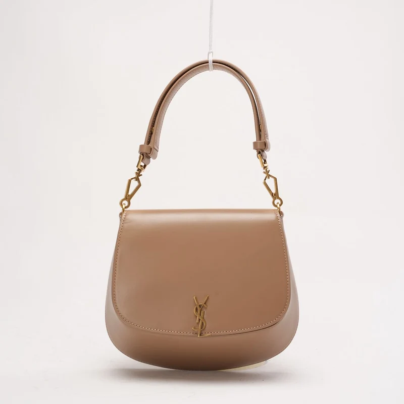 Saint Laurent Beige Mini Voltaire Henkeltasche aus Boxkalbsleder 2024