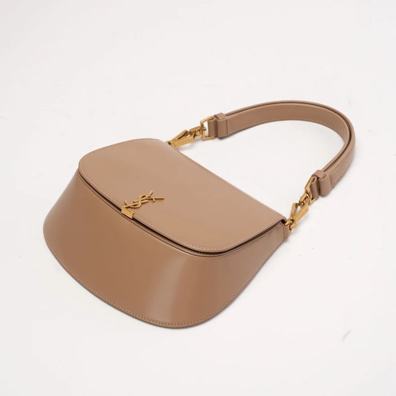 Saint Laurent Beige Mini Voltaire Henkeltasche aus Boxkalbsleder 2024
