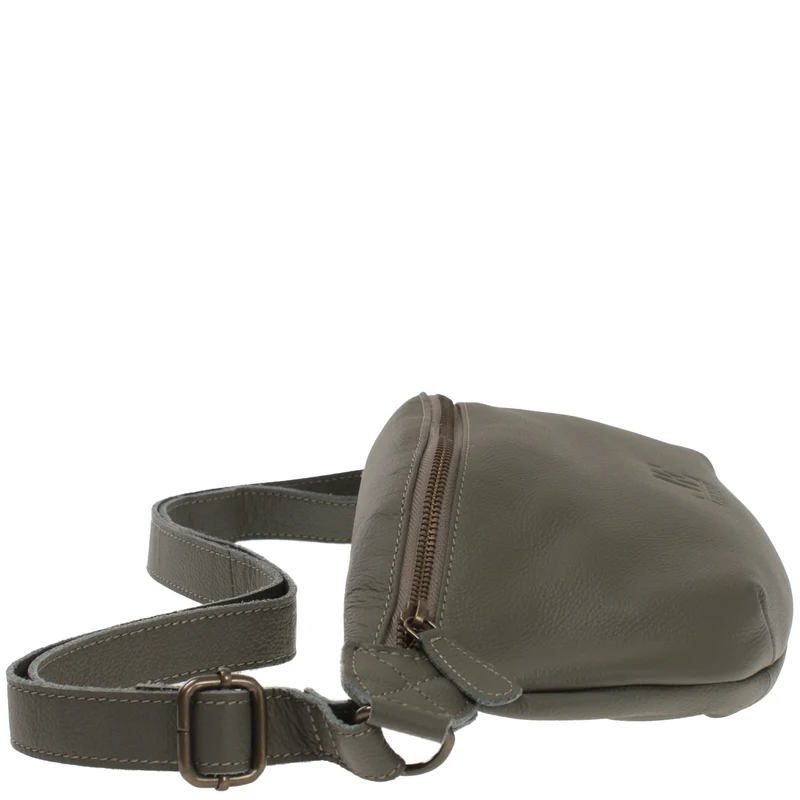 große Bauchtasche Umhängetasche Crossbody Ledertasche Leder oliv LE3088
