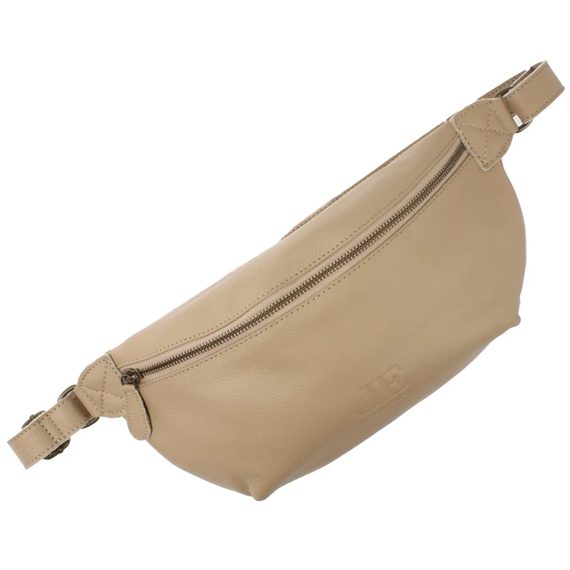 große Bauchtasche Umhängetasche Crossbody Ledertasche Leder sand LE3088