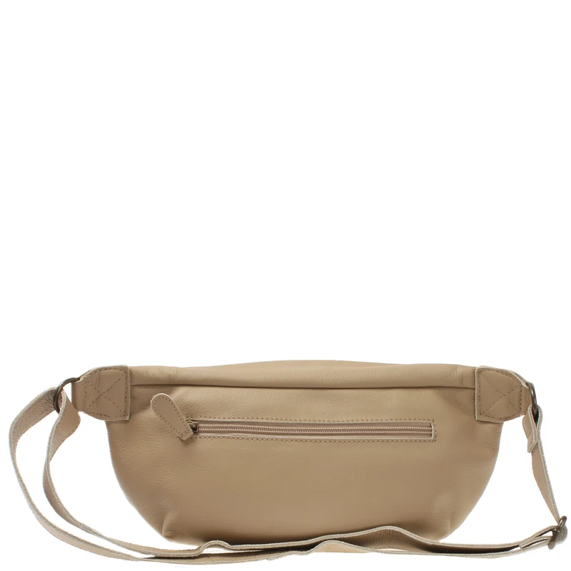 große Bauchtasche Umhängetasche Crossbody Ledertasche Leder sand LE3088