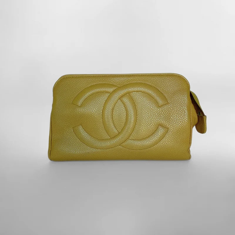 Chanel Kosmetiktasche Kaviarleder