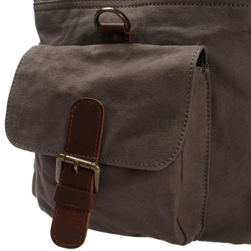 großer Weekender Reisetasche Sporttasche Damen Herren Leder Canvas 60cm grau LE2019