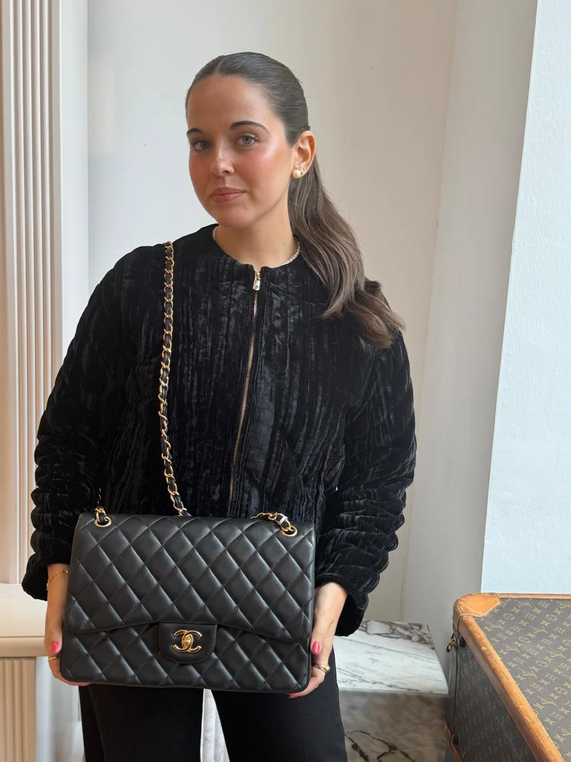 Chanel Timeless Jumbo Double Flap Lamm Schwarz 2011