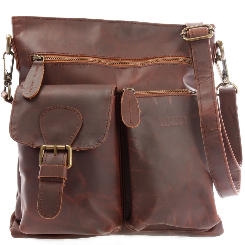 Umhängetasche Schultertasche Ledertasche Leder braun LE3084
