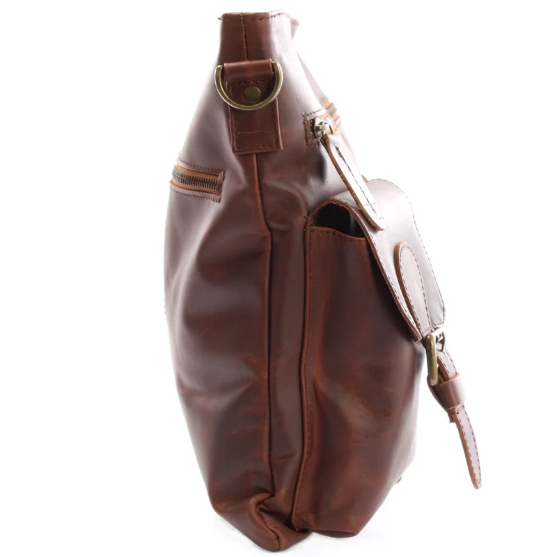 Umhängetasche Schultertasche Ledertasche Leder braun LE3084