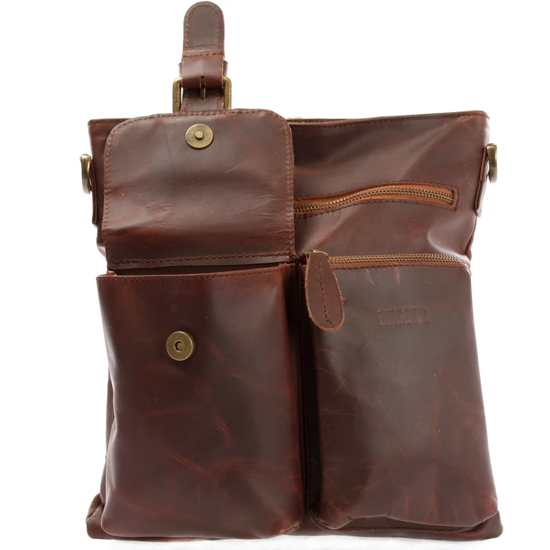 Umhängetasche Schultertasche Ledertasche Leder braun LE3084