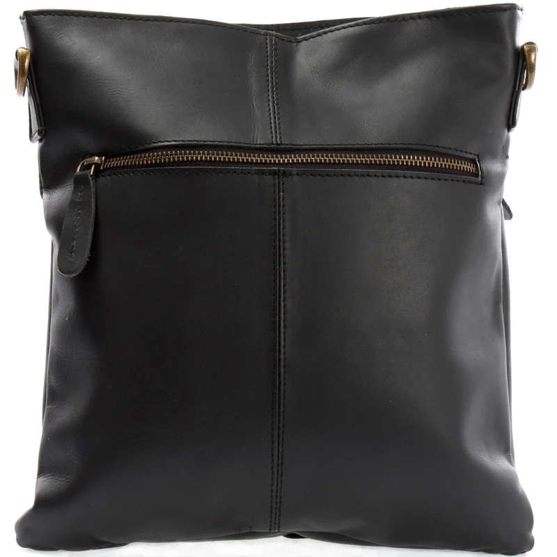 Umhängetasche Schultertasche Ledertasche Leder schwarz LE3084
