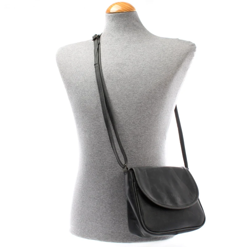kleine Damentasche Umhängetasche Ledertasche Leder grau LE3047