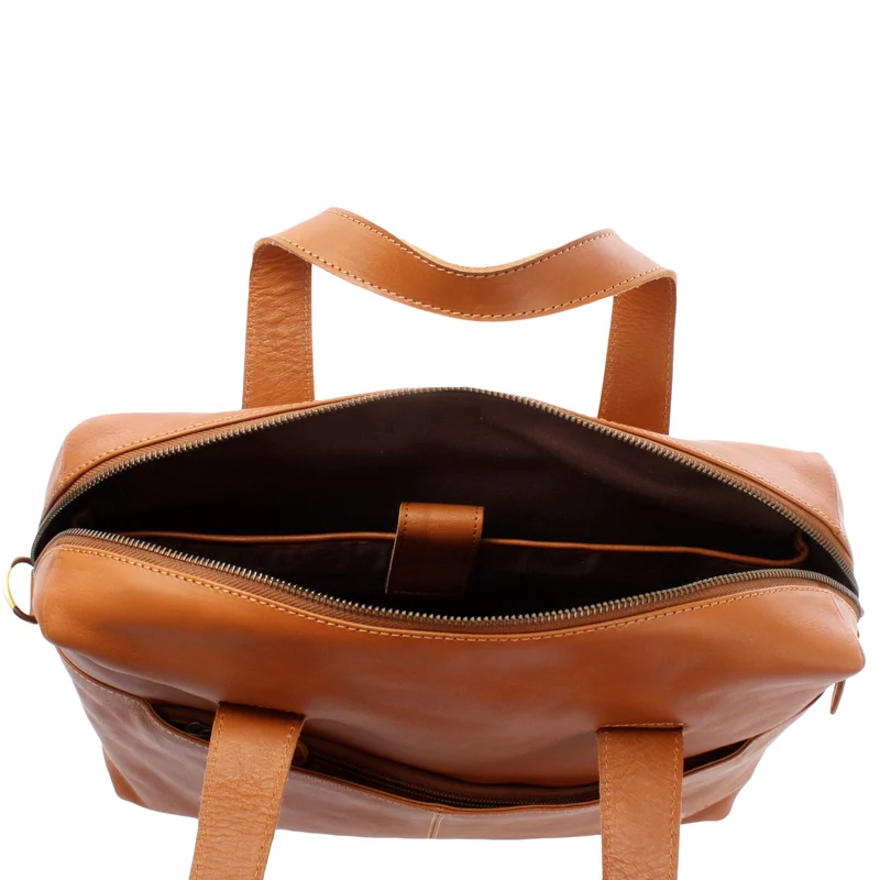 große Schultertasche Henkeltasche Shopper DIN A4 Handtasche Damen Leder cognac LE0059