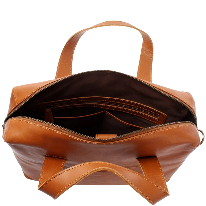 große Schultertasche Henkeltasche Shopper DIN A4 Handtasche Damen Leder cognac LE0059