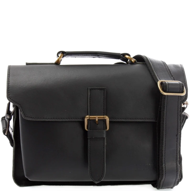 kleine Arbeitstasche Ledertasche Umhängetasche Leder schwarz LE3023