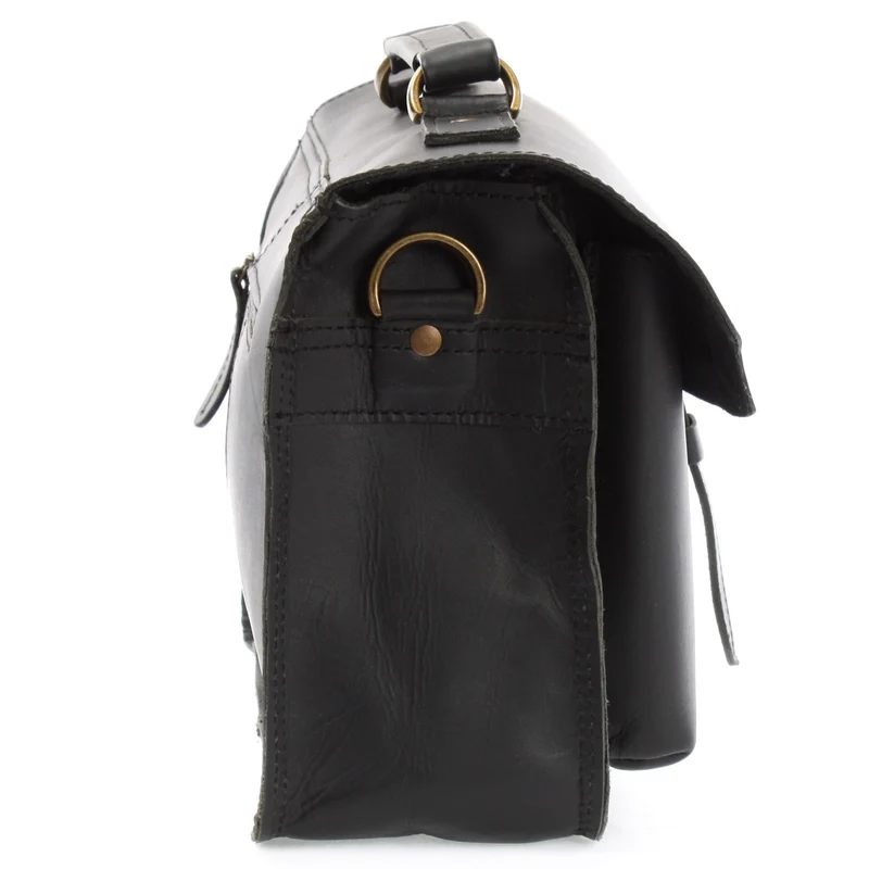 kleine Arbeitstasche Ledertasche Umhängetasche Leder schwarz LE3023