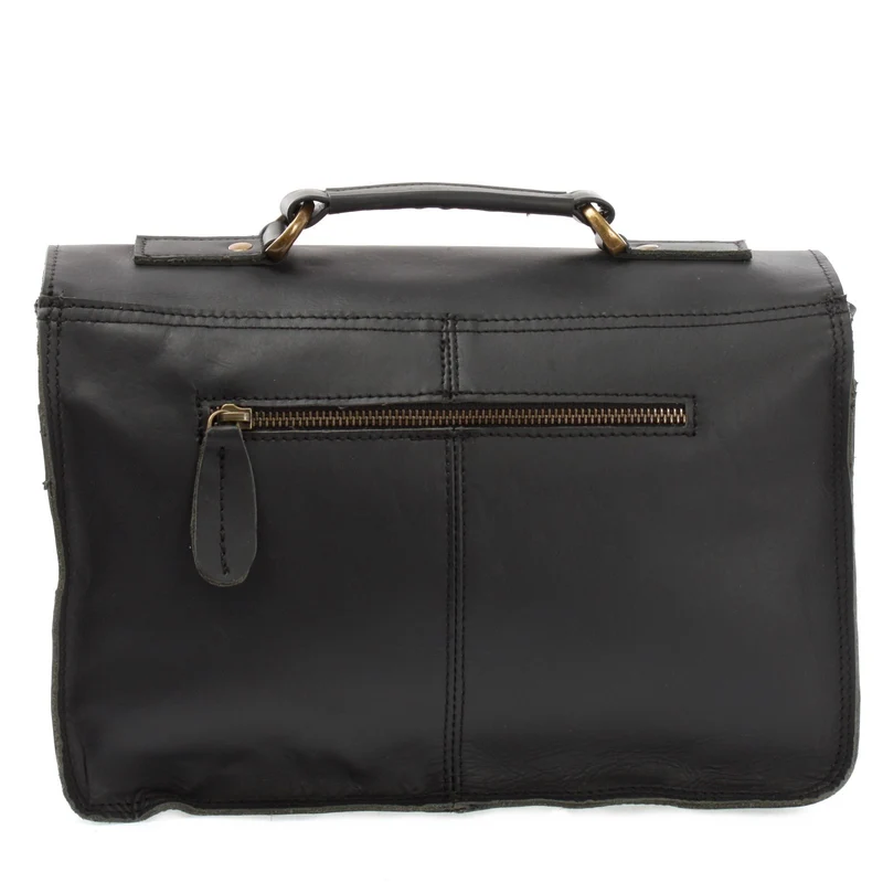 kleine Arbeitstasche Ledertasche Umhängetasche Leder schwarz LE3023