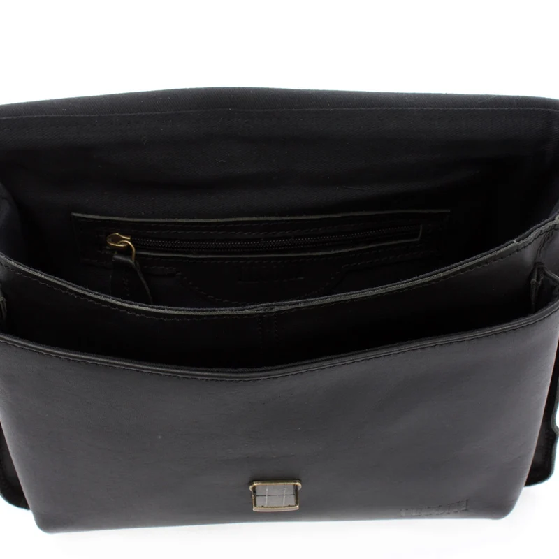 kleine Arbeitstasche Ledertasche Umhängetasche Leder schwarz LE3023