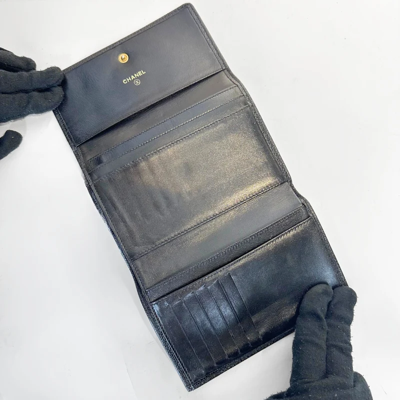 Chanel Geldbörse Mittelgroß Kaviarleder