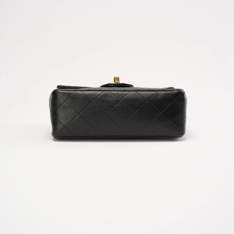 Chanel Vintage Mini Square Classic Flap Lammleder, Schwarz, 1996
