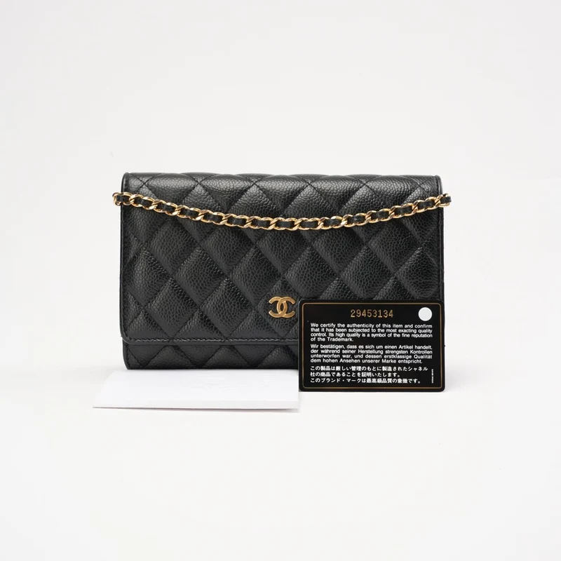 Chanel Wallet on Chain (WOC) Kaviarleder Schwarz 2020